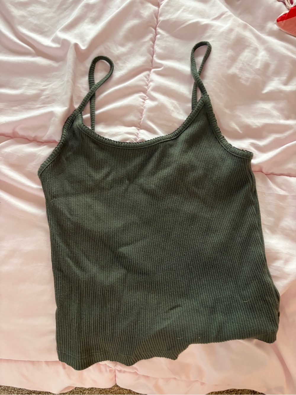 wild fable Olive Green Ribbed Spaghetti Strap Tank